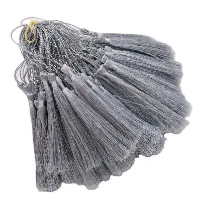 China Cellphone 4CM 8CM Gold silk Silver Tassels fringe Polyester pendant Bookmark Jewelry Accessories for Craft DIY Curtains Clothes Decorative for sale