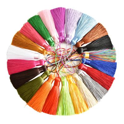 China Cellphone 8CM Colorful Hanging Silk Tassels Cotton Fringe Fat Tassel For Jewelry DIY Accessories Bohemian Tassel for sale