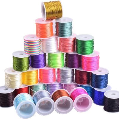 China Sustainable 1MM Chinese Knot Strong Braided Macrame Silk Satin Nylon Cord Rope DIY Making Findings Beading Thread Wire 50meters Spool for sale