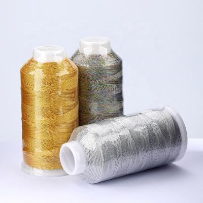 China Waterproof High Quality Metallic Yarn Manufacturer Multi color Metal Yarn Silver Thread for Weaving for sale