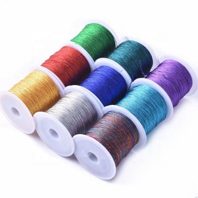 China Low Shrinkage 100M/Roll Gold Silver Rope For Jewelry Bracelet Twine Tag Tassel Making Crafts Gift Thread Wedding Christmas Decoration Rope for sale