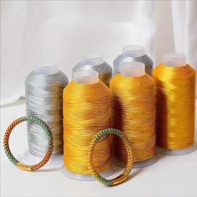 China Low Shrinkage 3/6/9/12/15 Strands Metallic Weaving Thread Handmade DIY Bracelet String Stitch Tatting Yarns Earrings Knitting Macrame Threads for sale