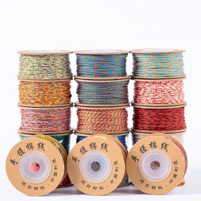 China Low Shrinkage 1mm-1.5mm 30meters Tibetan Hand Rub Cotton Cord For Tassel Hand Twisted Threads For Jewelry Making Bracelets Malas Colorful Rope for sale