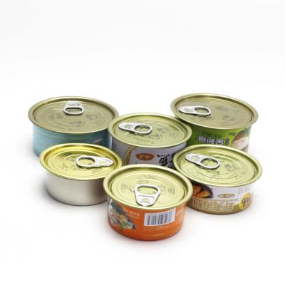 China Ring Pull Seal 100ml Printed Tuna Cans Metal Tin Can Tin Can Packaging With Lid TC-888A for sale