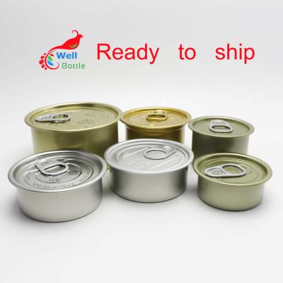 China Food Grade Empty Tuna Tin Can Sardine Caviar Seal Ring Pull 100g 100ml Metal Tin Cans For Canned Fish TC-A109 for sale