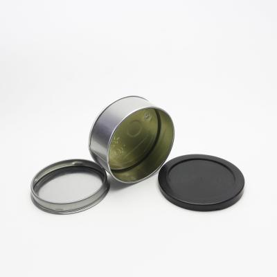 China Self Seal Ring Pull Round Metal Tin Can 3.5g Weed Push In Tuna Tin Can For Food TC-151AN for sale