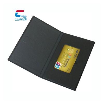 China Custom Logo Gold Stamp Paper Board Recyclable Eva Card Holder Package Gift Boxes For Credit Card for sale