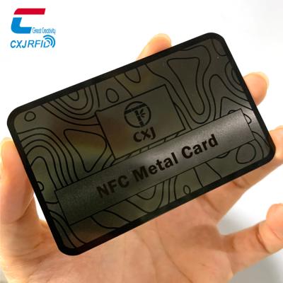 China Custom Waterproof/Waterproof NFC NTAG213/NTAG216 Chip Metal Business ID Card Share Social Information/Membership Card for sale