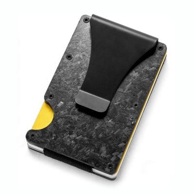 China 2020 portable forged carbon fiber wallet minimalist rfid money clip wallet for men for sale