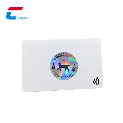 China Waterproof / Waterproof NTAG213 215 216 Cr80 Matte Finish Shiny Holographic Logo Nfc Plastic Card For Social Media for sale