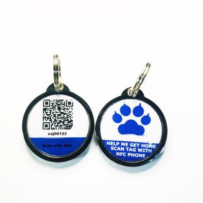 China Waterproof Zinc Alloy NFC Pet ID NFC Metal Epoxy Waterproof/Waterproof RFID Tag Dog Tag for sale