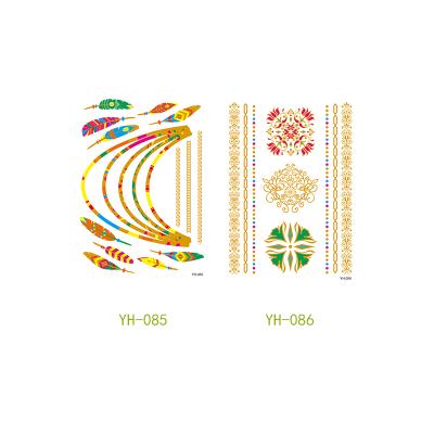 China Local barbed tatt the bride rose hot jewel gold silver body water transfer tattoo stickers temporary tattoo tatto wedding for sale