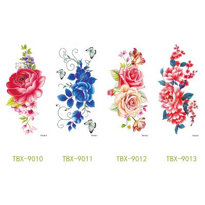 China Combination Temporary Female Individuality Flowers Body Tattoo Sticker WomanTemporary Colorful Tattoo Tatoo Tato for sale