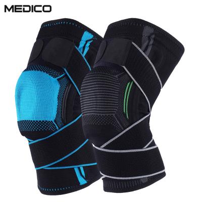 China Comfortable breathe free slipping not compression sports knee brace pads joint support sleeves pain relief springs strap with side stabilizers for sale