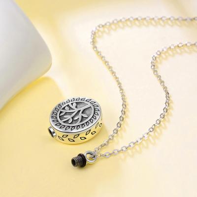 China TRENDY Tree of Life Necklace Openable 925 Sterling Silver Jewelry Memorial Pet Urn Clavicle Chain for sale