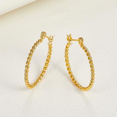 China TRENDY 18k Gold Plated Earrings Amazon Circle Funky Earrings Women Brass Jewelry Earrings for sale