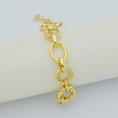 China TRENDY Customized 18K Gold Plated Shiny Zircon Hip Hop Chain Bracelet Bangle for sale