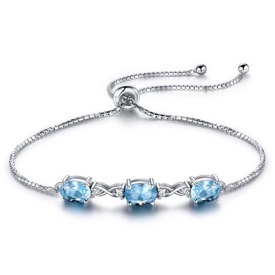 China 2021 Hot Sale TRENDY Blue Products Topaz Stone Bracelet Sliver 925 For Women Low Moq for sale