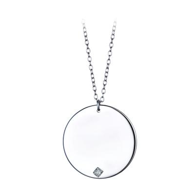 China FASHIONABLE Hot Selling Jewelry Sterling Silver Pendant Customized Round Circle Necklace for sale