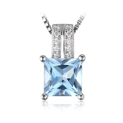 China Hypoallergenic Sky Blue Nano Pendant Necklace Customize 925 Sterling Silver Jewelry Necklace for sale