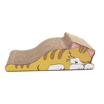 China Recyclable Cat Corrugated Cardboard Scratcher Cat Shape of Corrugated Paper for sale