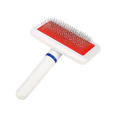 China Stainless Steel Pet Hair Needle Comb Grooming Removal Brush Steel Comb For Cat And Dog for sale