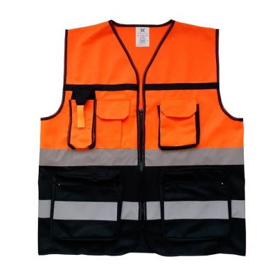 China Custom Logo Warning Yellow Reflective Safety Vest 2021 New Breathable Fabric High Visibility Vest With Pockets for sale