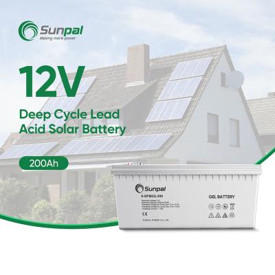 China Long Cycle Life Sunpal Gel Battery 12V 100Ah 150Ah 200Ah Energy Storage Solar Batteries For Home for sale