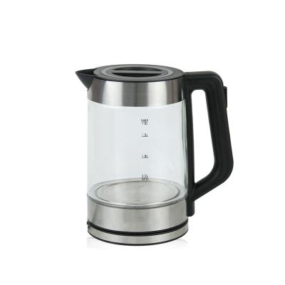 China 360 Degree Base LED Illuminated1.8L Rotation Portable Design Glass Electric Kettle for sale