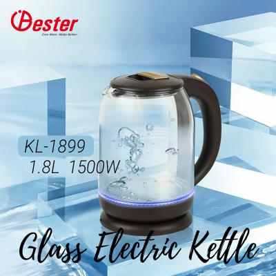 China 360 Degree Base 1.8L Rotation Auto Shut-Off High Quality Glass Housing Electric Kettle for sale