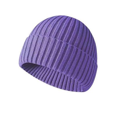 China 2023 Outdoor Korean Wool-acrylic Knitted Hats Autumn Winter Elastic Skullies Beanies Beanie Hat Men Women Solid Color Wholesale for sale