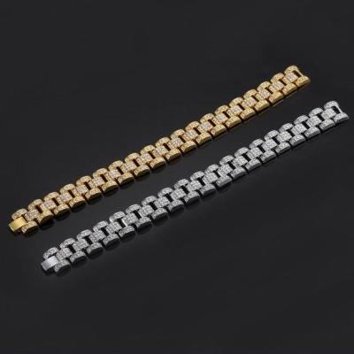 China Hot Selling Hiphop Men's Cuban Link Iced Out Skeleton Crystal Choker Chain Eyes for sale