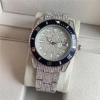 China Good Quality Iced Out Chronograph Watch Luxery Diver Replica Full Diamond Watch Men Watches Waterproof Luxury for sale