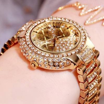 China Chronograph Gold Plated Wrist Watch Women Watch Quartz Relogio Diamond Watch Man for sale