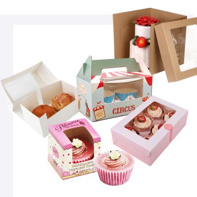 China Bulk Recyclable Custom Wholesale Custom Recyclable Wrapping Paper Bakery Wedding Favor Merry Christmas Birthday Wedding Favor Cupcake White Cake Box for sale