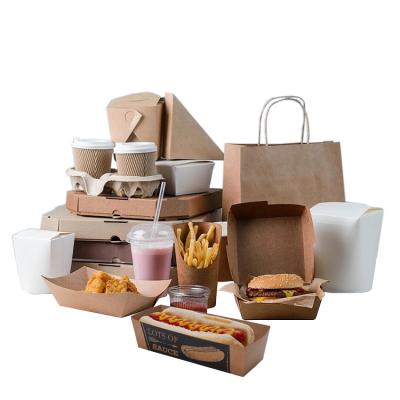 China Recyclable Custom Design Logo Disposable Mini Cardboard Corrugated Printed Kraft Lunch Fries Hot Dog Burger Hamburger Packaging Paper Box for sale