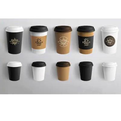 China 300ml 6oz Biodegradable Reused Paper Cups Vasos De Papel Para Con Tapa Coffee Shop Insulation Cheap Custom Single Triple Wall Cafe for sale