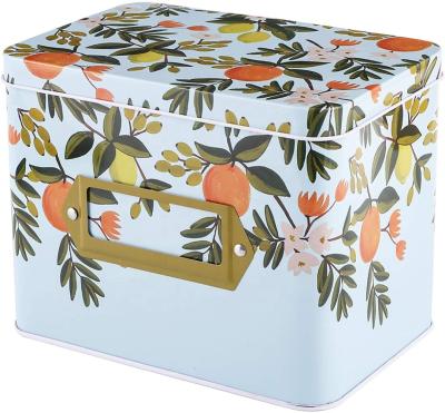 China Rectangle Rose Gold Recipe Recyclable Tin Box Tins Cans Use in the Kitchen to Cook Easy to Remember All Your Favorite Dishes for sale