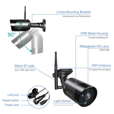 China High Quality PAN-TILT APP Control Home Maintenance Camera Head Radio Two-Way Detection Full HD Waterproof Outdoor Bullet for sale