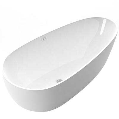 China 2021 Modern Design Oval Bathtub Freestanding Solid Outdoor Stone Bathtub Eco-friendly Acrylic Resin Material for sale