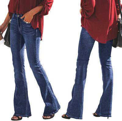 China Women's Anti-Pilling Wash Vintage Wide Leg Jeans Spring Autumn Winter Long Flares Denim Jean Ladies Female Bell-Based Pants for sale