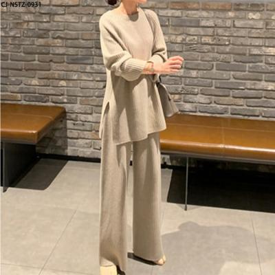 China newest Anti-wrinkle knit 2020 hot women fall casual clothes two-piece sweater set for sale