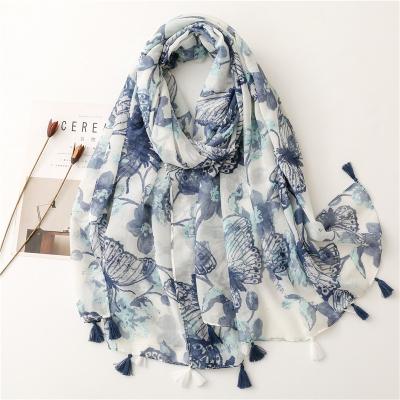 China Squishy New Fashion Blue Butterfly Pet Scarf For Women Shawl WA220037 for sale