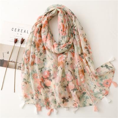 China New design fashion jacquard viscous scarf for women shawl WA220040 for sale