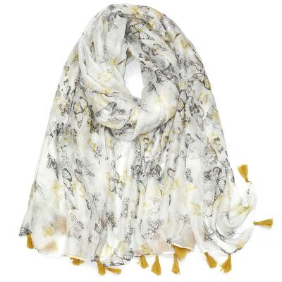 China Cotton Tassel Viscous Wholesale Printed Turkish Scarf For Lady for sale