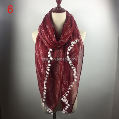 China Best squishy shawl wholesale squishy scarf with pom pom for sale