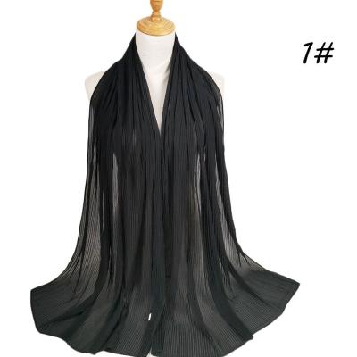 China Chiffon Fashion Pleated Chiffon Scarf Hijab for sale