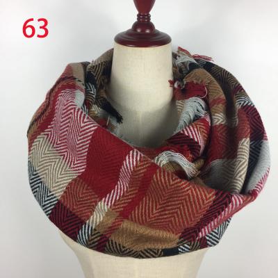 China Wholesale Acrylic Winter Plaid Warm Infinity Scarf WA005 for sale