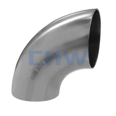 China Bend DIN SMS 90D SS304 SS316L Food Sanitary Stainless Steel Long Elbow ISO 3A BPE IDF LIKE BS for sale