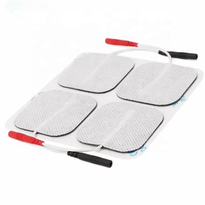 China 5X5cm Square tens replacement electrode pads Muscle Stimulator Pre Wire Type for sale